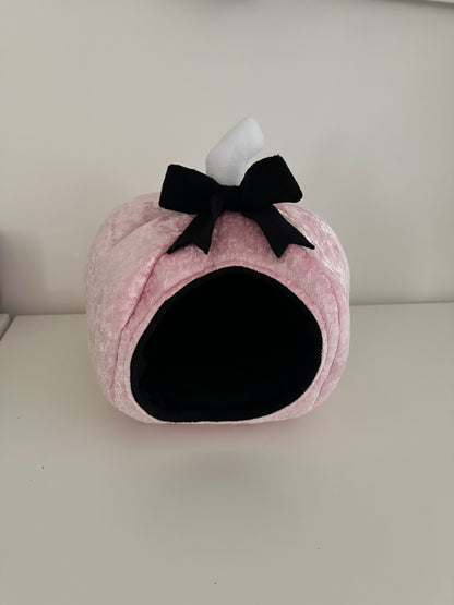 Pink Velvet Pumpkin Bed