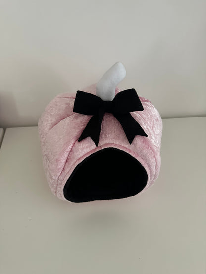 Pink Velvet Pumpkin Bed
