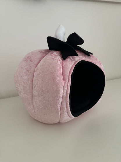 Pink Velvet Pumpkin Bed