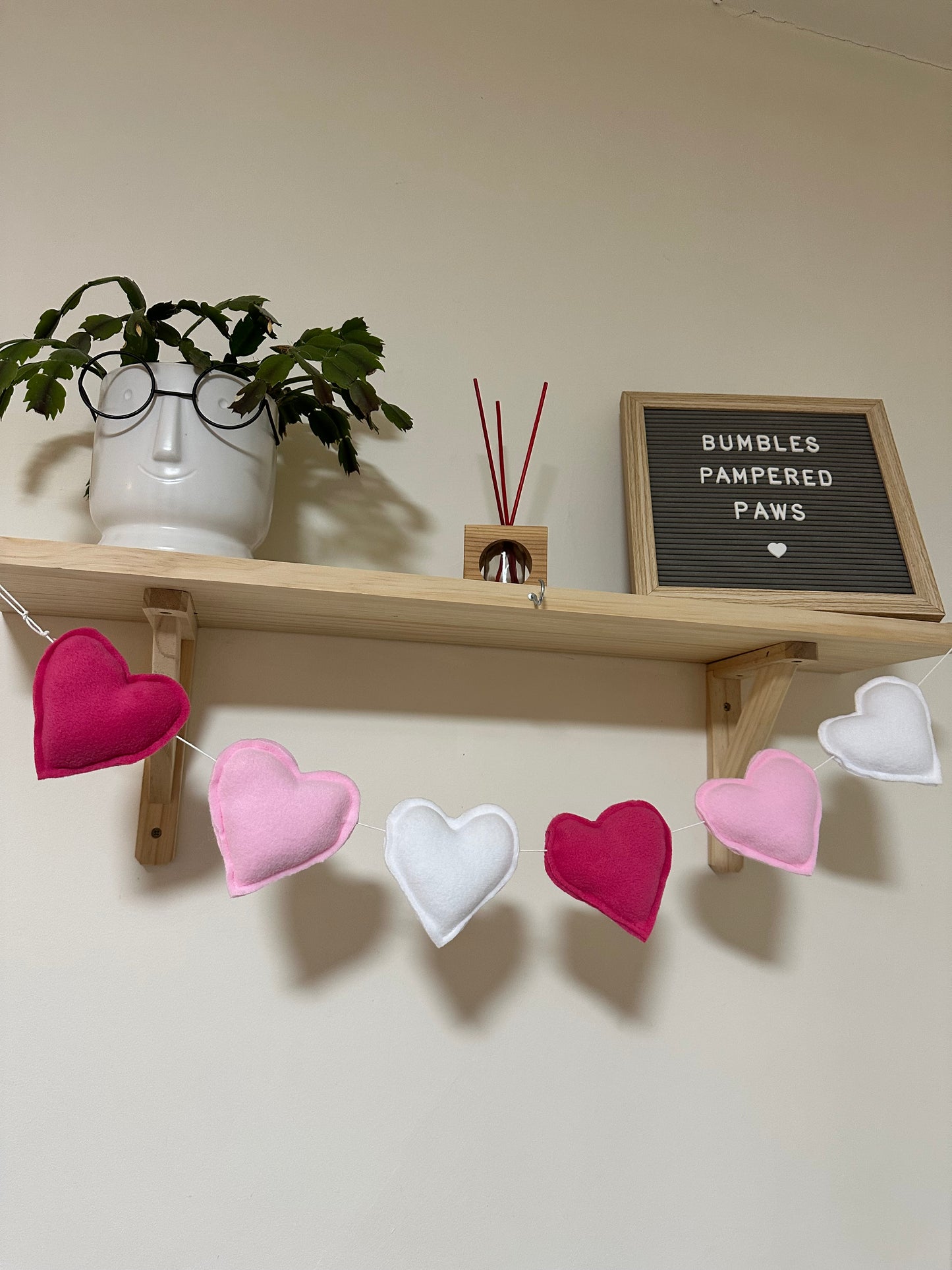 Fleece Padded Heart Bunting