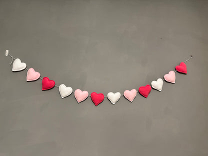Fleece Padded Heart Bunting